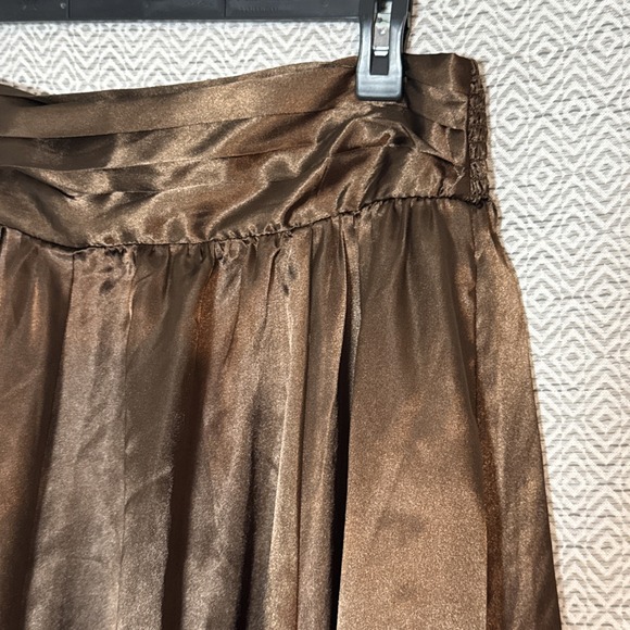 Cato Brown Satin Feel Tux Waist  Maxi Skirt Polyester Large - Picture 2 of 6